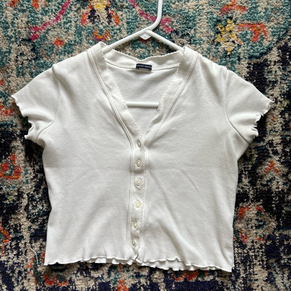 Brandy Melville Paige Ruffle Top
